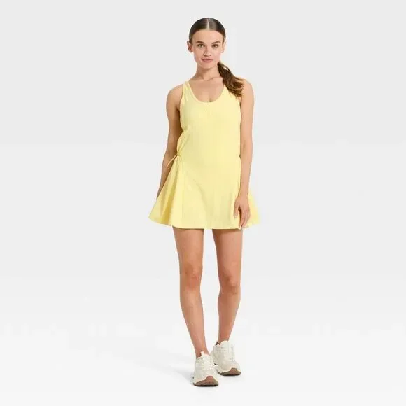 JoyLab - Women's Washed Jersey Active Dress - JoyLab Yellow Yellow - Picture 3 of 4